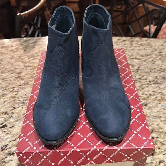 Blue nubuck hidden wedge booties size 10 New - Picture 1 of 6